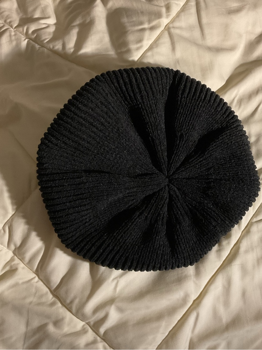 Merona Black Ribbed French Beret
